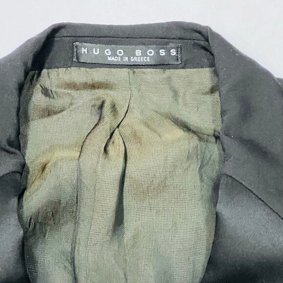 Hugo Boss Womens Wool Blazer 3 Button Lined Vented Pockets Black Used - Picture 4 of 10